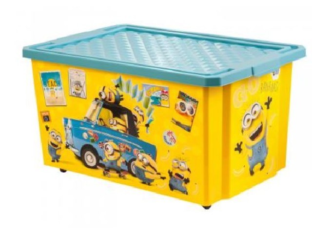 Детский ящик для хранения игрушек Lalababy Миньоны 57л банановый